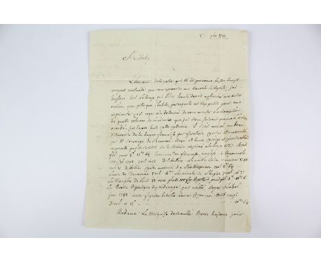 1794 Letter to Right Hon. Milady Winn at Nostel (Nostel Priory) regarding important named French books. This item comprises a