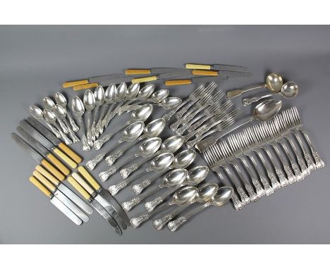 Mitchell &amp; Son Glasgow King George IV sterling silver flatware, Glasgow hallmarks, dated 1826, comprising twelve large fo
