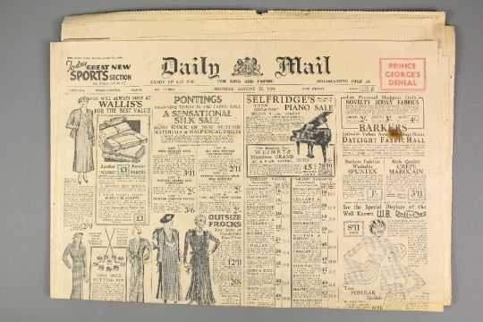 Eleven Early 20th Century Broadsheet Newspapers And Advertisers This Lot Includes The Following