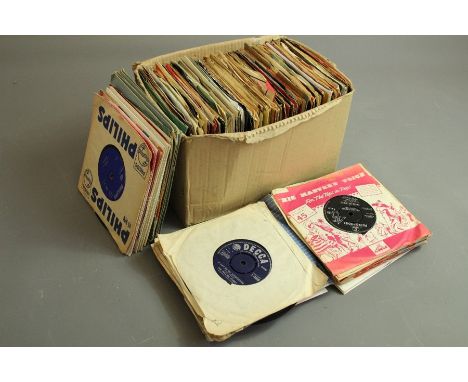 A collection of approx 160 7" 45rpm singles of mostly 1960's chart hits on UK labels, including The Rolling Stones, Adam Fait