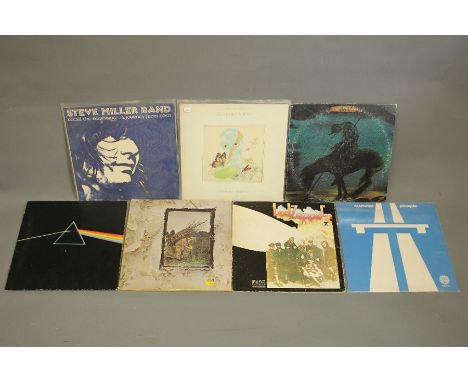 Seven 20th Century Records. This lot includes a Pink Floyd The Dark Side of the Moon (SHVL 805A), Led Zeppelin IV 1971, Beach