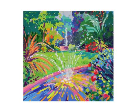 Richard PRINCE (Né en 1994) The blosseming Fontain,2024. Sérigraphie couleur sur papier, réhaussé à la main par l’artiste. Si
