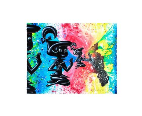 Kenny SCHARF (Né en 1958), Artiste peintre américain . Judy, Judy, Judy…2024. Lithographie réhaussée à la main. Signé en bas 