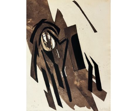 Huguette ARTHUR BERTRAND (1922-2005). Abstraction géométrique. 1968. Gravure en couleurs sur papier. Signée au crayon « Hu A.