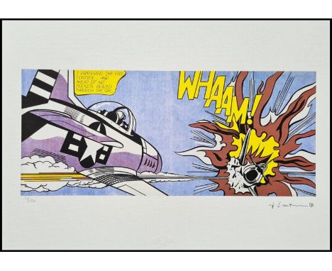 ROY LICHTENSTEIN (1923-1997) , D’Après. (After) "Whaam!" Lithographie sur papier. Signé dans la planche et numéroté à la main