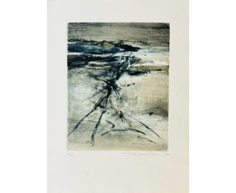 ZAO WOU KI (1921-2013). Gravure n°187. 1968. Eau-forte et aquatinte en 3 couleurs. Signée au crayon « Zao Wou Ki » en bas à d