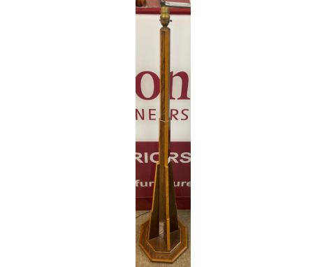 An Art Deco rosewood and oak octagonal standard lamp 