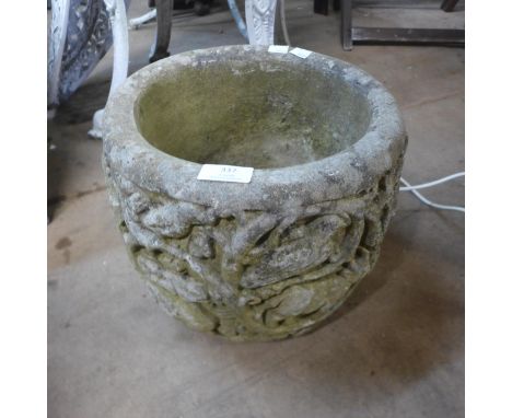 A concrete garden planter 