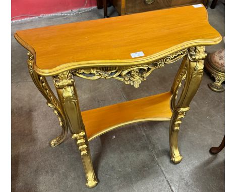 A small French style gilt console table 