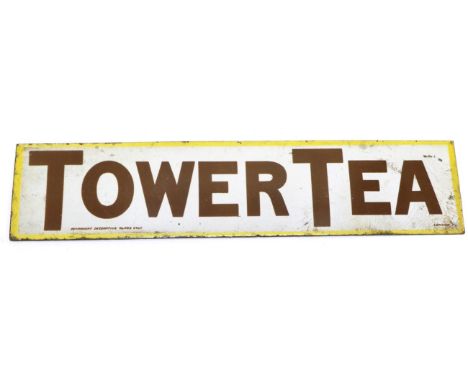 Tower Tea Enamel Advertising Sign 18x4'', 46x10cm (G-F)