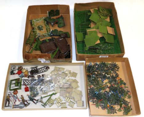 Britains Garden a collection of lead flowers, flowerbeds, paving, sundial, and other items (generally G) (qty)