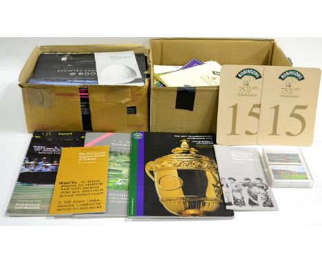 Wimbledon Various Ephemera including Guides, Tickets in Folder, Order of Plays, Leaflets, Menus, Booklets, Songs of Praise le