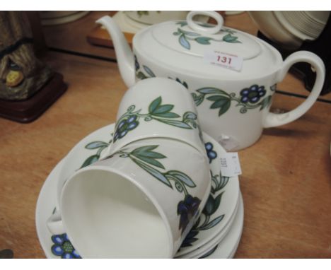 A Wedgwood Art Nouveau Blue Susie Cooper part tea service