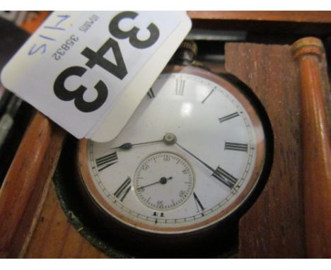 A pocket watch in case in the form of a longcase clock