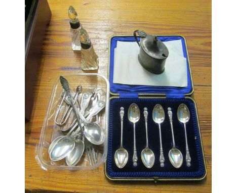 A few items of silver, mustard and scents
