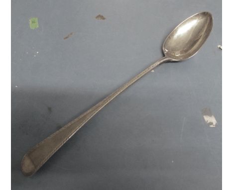 A Newcastle silver feather edged basting spoon 3.39oz