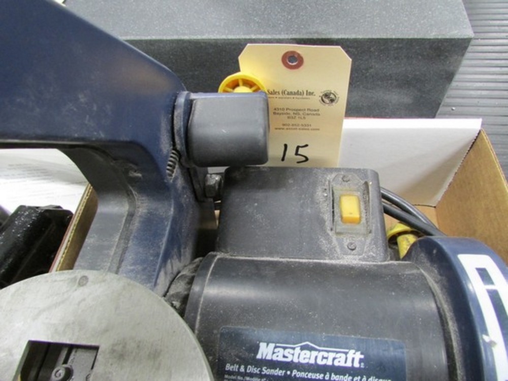 MASTERCRAFT belt/disc sander, 1/3 hp, 120 volt, comes with extra 5