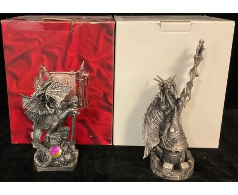 A Tudor Mint, Myth and Magic Collection pewter model of a dragon, The Warlord, limited edition 617/2,500, 21cm, certificate, 
