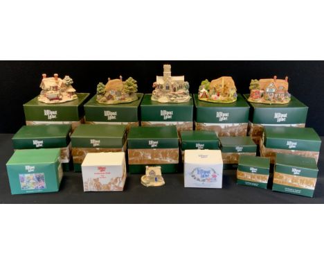 Lilliput Lane Cottage - Christmas collection including 'Lead knight light in Winter',' Christmas Shopping',' All I want for C