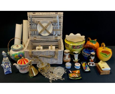 Ceramics - Murano dish and glass sweets; novelty water jugs as fruit; Sadler collectors tea pot; a light fixture; etc 
