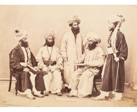 Charles Shepherd (acc. 1860-1885)/Group of Kabulese Merchants in Peshua, No. 1390/mounted albumen print, 18cm x 23.5cm CONDIT
