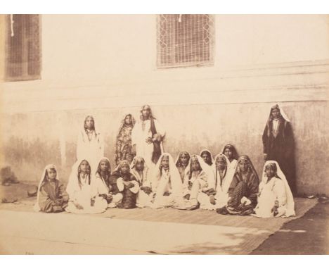 Samuel Bourne (1834-1912)/Group of Kashmir Women, Shrenigai/circa 1865, numbered 809/mounted albumen print, 22cm x 29.5cm CON