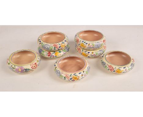 Poole Pottery, seven 15cm posy dishes, assorted patterns CONDITION REPORT: Condition information is not usually provided in t
