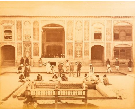 Sir Benjamin Simpson (1831-1923)/Courtyard of Wali Sher Ali Khan's Zenana/signed and numbered 46/mounted albumen print, 22cm 