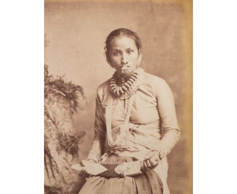 Nepalese Woman in Darjeeling/inscribed on margin/mounted albumen print, 23cm x 17.5cm CONDITION REPORT: Condition information