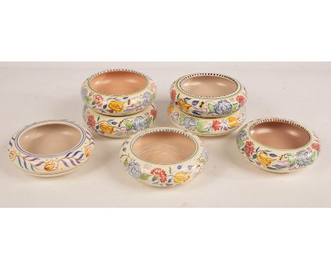 Poole Pottery, seven 15cm posy dishes, assorted patterns CONDITION REPORT: Condition information is not usually provided in t