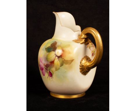 A Royal Worcester blush ivory jug painted roses, by Jack Southall, 1094, 21cm high CONDITION REPORT: Condition information is
