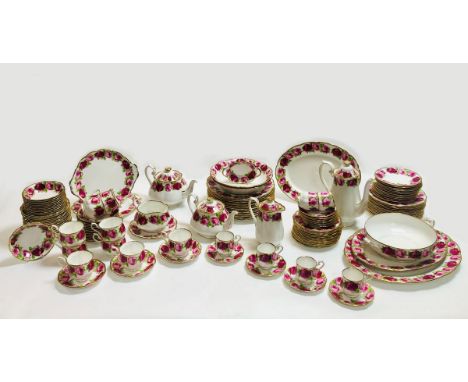 A large collection of Royal Albert Old English Rose to include twelve 26.5cm dinner plates, thirteen 20cm side plates, thirte