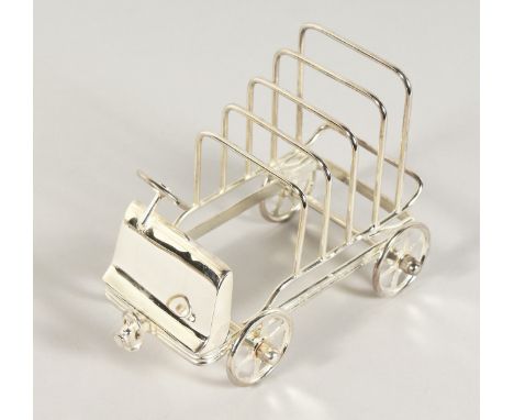 A SILVER PLATE VINTAGE CAR TOAST RACK.
