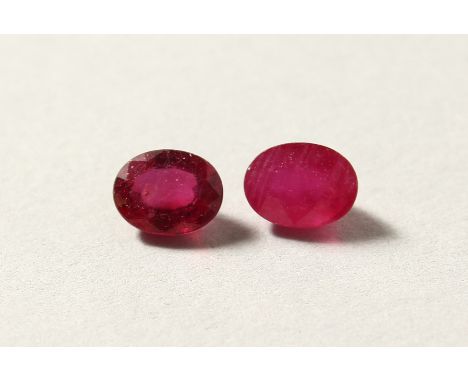 TWO RUBY STONES. 3.5cts.
