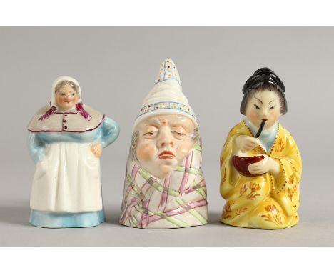 A ROYAL WORCESTER CANDLE SNUFFER OF THE GEISHA AND THE FRENCH COOK, date code 1929 &amp; 1928 respectively.