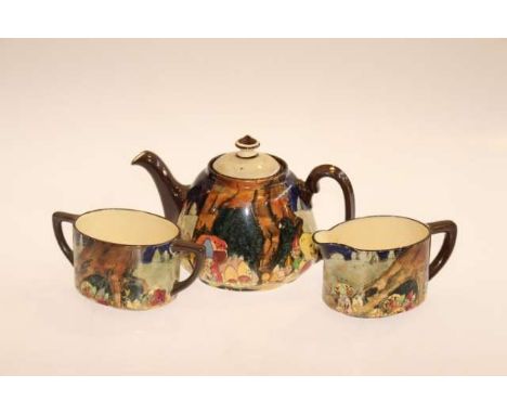 Royal Doulton Gnome Series Ware Noke teapot, jug and basin, D4697