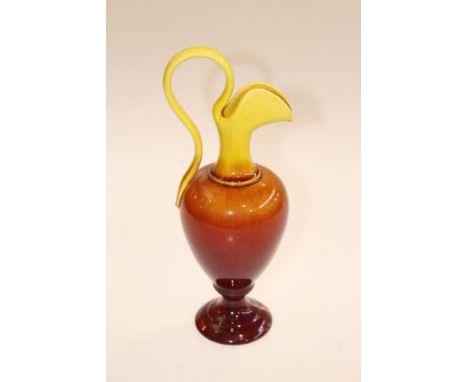 Linthorpe pottery yellow to red glaze ewer, no. 1977