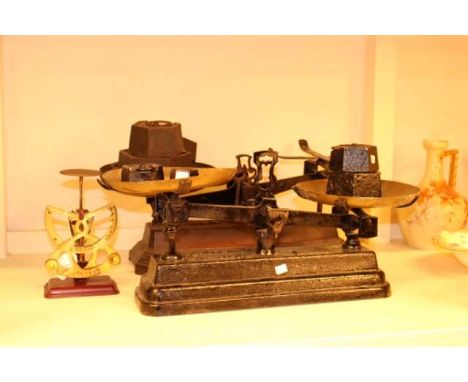 Two sets of kitchen scales, original Columbus bilateral scale