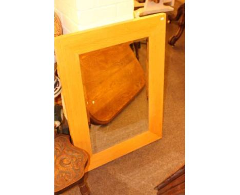 Contemporary light oak framed mirror