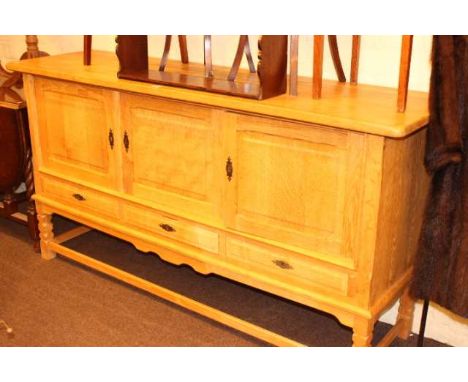 Bespoke light oak three door sideboard