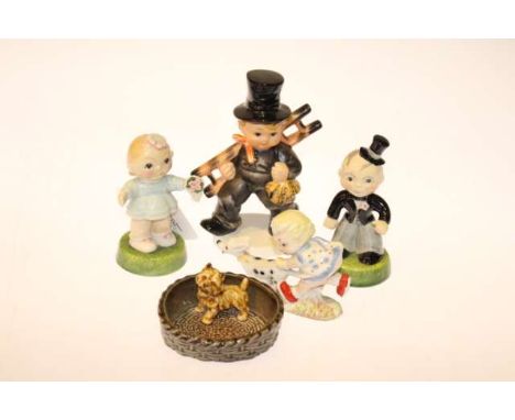 Wade Mabel Lucie Attwell figure, pair of Carlton Ware figures, etc (5)