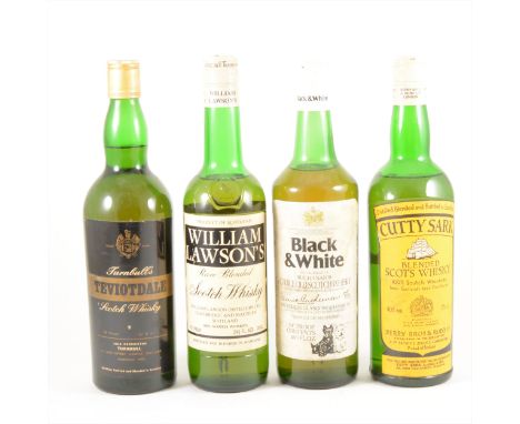 Four bottles of blended Scotch whisky, 1970s bottlings, including, Buchanan's BLACK &amp; WHITE, Berry Bros &amp; Rudd CUTTY 