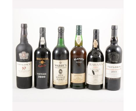 PORT: five assorted bottles including WARRE'S TERCENTENARY, 1970, bottled by Hynard, Hughes &amp; Co, Leicester; GRAHAM'S 198