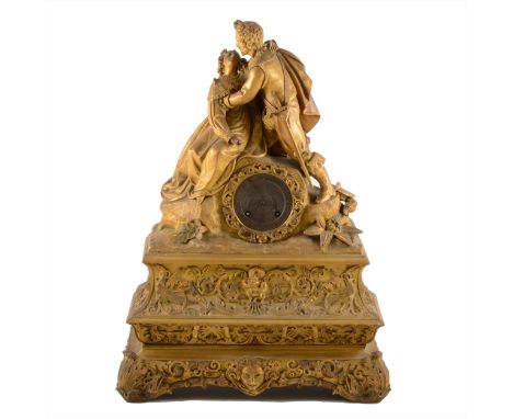 Charles X ormolu mantel clock, bronzed dial, drum movement signed J Charles, a Paris, No.6066, striking on a bell, pendulum w