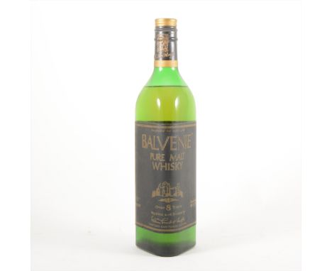 BALVENIE - 8 years old - 1970's bottling, single malt Scotch whisky, green glass triangular bottle, 26 2/3 fl. oz, 70º proof.