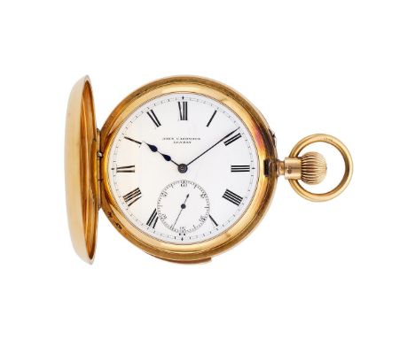 JOHN CASHMORE, LONDON AN 18 CARAT GOLD KEYLESS WIND QUARTER REPEATING FULL HUNTER POCKET WATCH, NO. 6965, CIRCA 1893Movement: