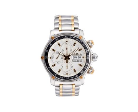 EBEL, 1911 DISCOVERY, REF. E1750L62A BI-METAL CHRONOGRAPH BRACELET WATCH WITH DAY AND DATE, NO. A136828Movement: Cal. E750, a