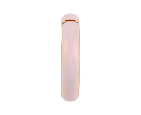 CUSI, AN OPALESCENT ENAMEL BANGLE The hinged bangle with engine turned decoration with an opalescent enamel, stamped CUSI and