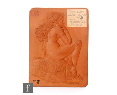 A late 19th Century Stevens & Williams terracotta cameo glass model plaque by William Northwood circa 1890, modelled in low r
