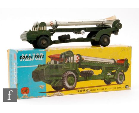 A Corgi Toys #1113 Corporal Guided Missile on Erector Vehicle diecast model, boxed with inner packaging, instructions and 'ro